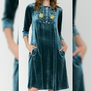 Velvet Embroidered Dress
